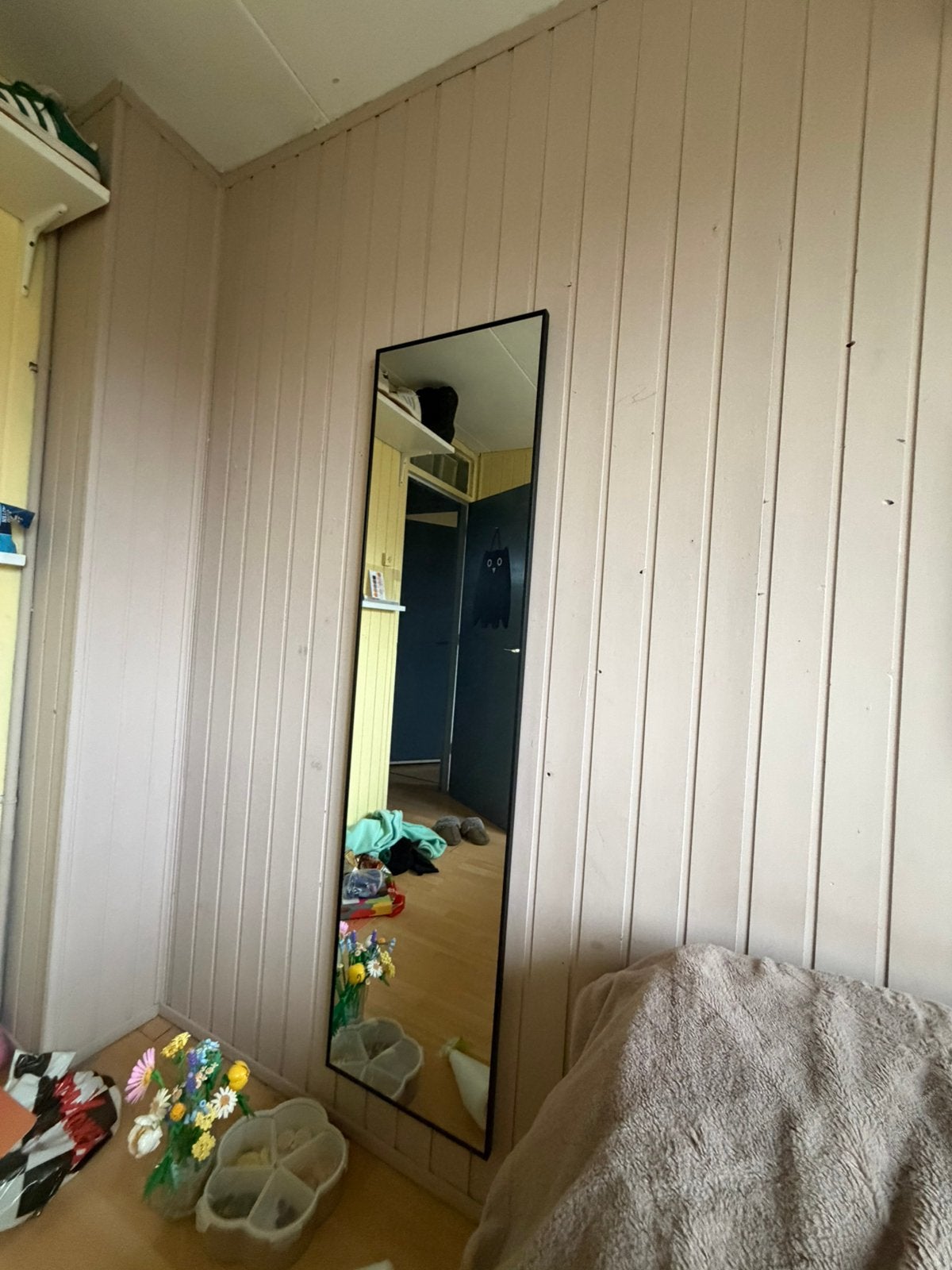 Spiegel JYSK ILBJERG 40x160 cm – zwart, Ophalen, Minder dan 50 cm, Zo goed als nieuw, 150 tot 200 cm