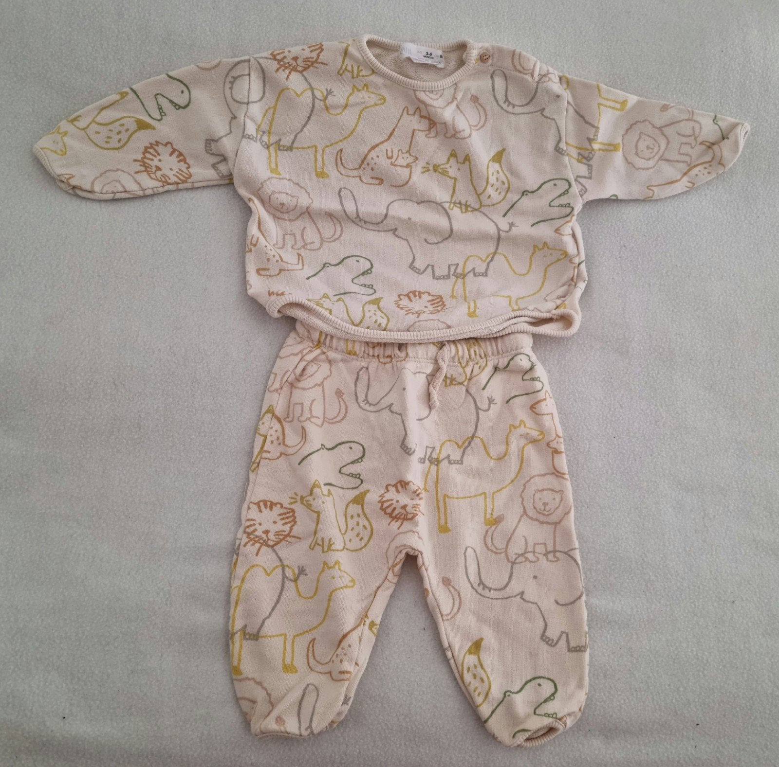 Zara dieren huispak baby kleding maat 68 dieren setje set, Kinderen en Baby's, Babykleding | Maat 68, Zo goed als nieuw, Verzenden
