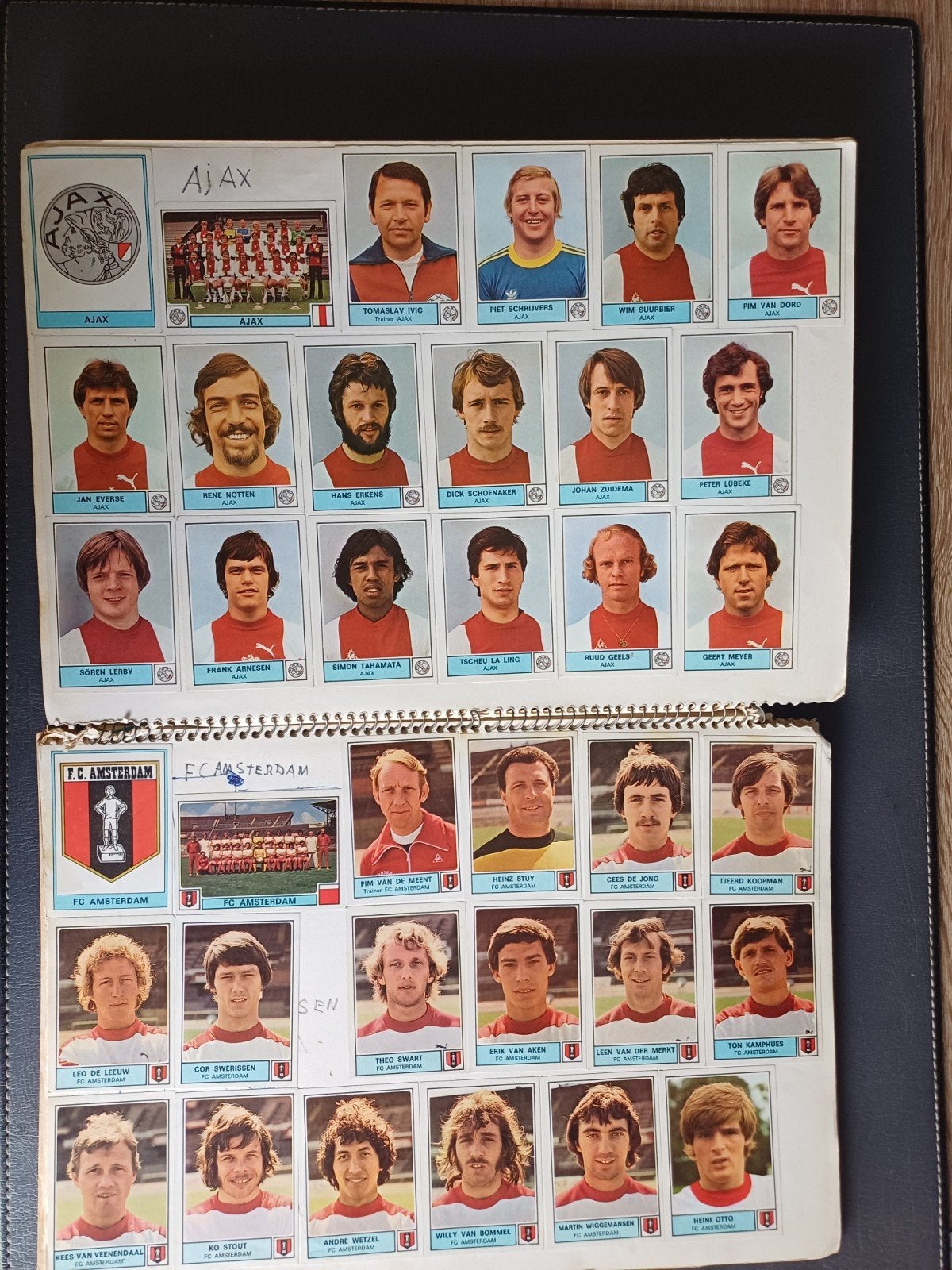 Schetsboek met Panini 1978 voetbalplaatjes vintage., Verzamelen, Ophalen of Verzenden, Gebruikt, Overige binnenlandse clubs, Poster, Plaatje of Sticker
