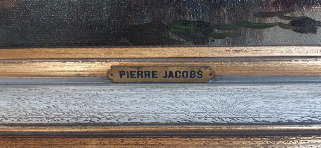 4 grote schilderijen gesigneerd Pierre Jacobs, Antiek en Kunst, Kunst | Schilderijen | Klassiek, Ophalen of Verzenden