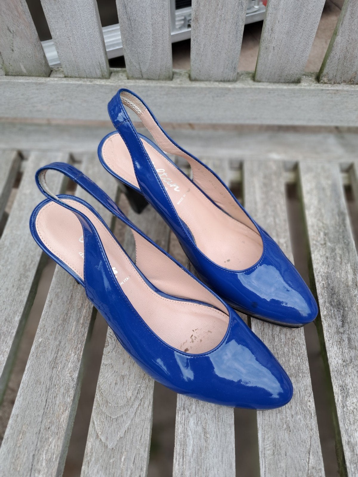 pumps blauw lak, maat 37,5 Voltan, Blauw, Voltan, Ophalen of Verzenden, Schoenen met hoge hakken
