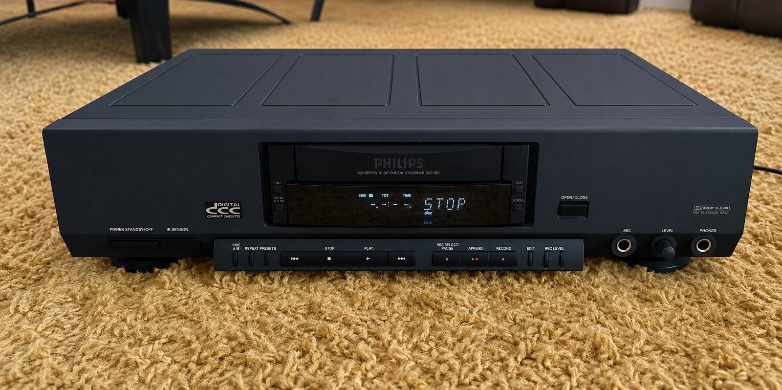 Philips DCC 951 Digitale Cassette Recorder, Ophalen of Verzenden, Enkel, Philips, Tape counter
