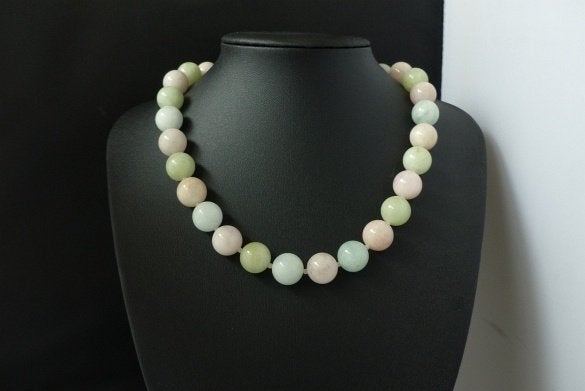 BERYL - MORGANIET (aquamarijn 14 mm) ketting/oorhanger-set, Sieraden, Tassen en Uiterlijk, Antieke sieraden, Verzenden, Zilver