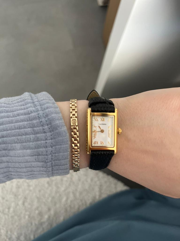 Zwarte horloge, Overige merken, Leer, Verzenden, Polshorloge