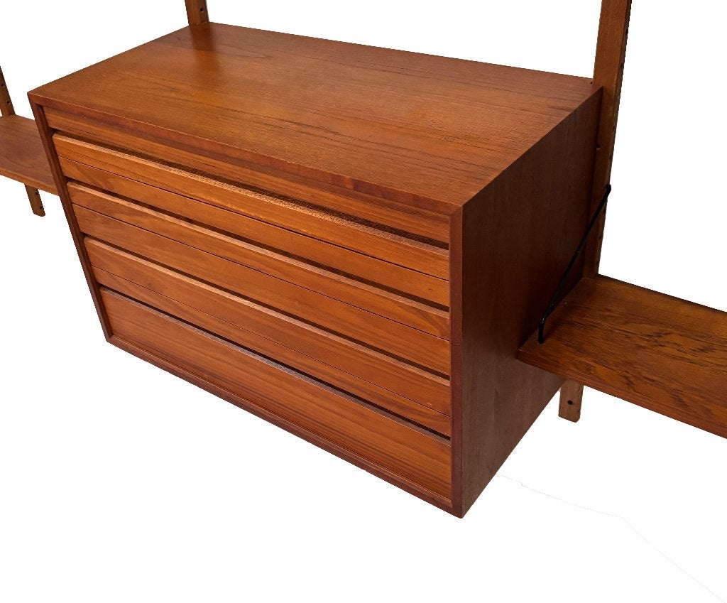 Vintage Poul Cadovius Royal System wandsysteem wallunit, Ophalen, Gebruikt, Met deur(en), Teakhout