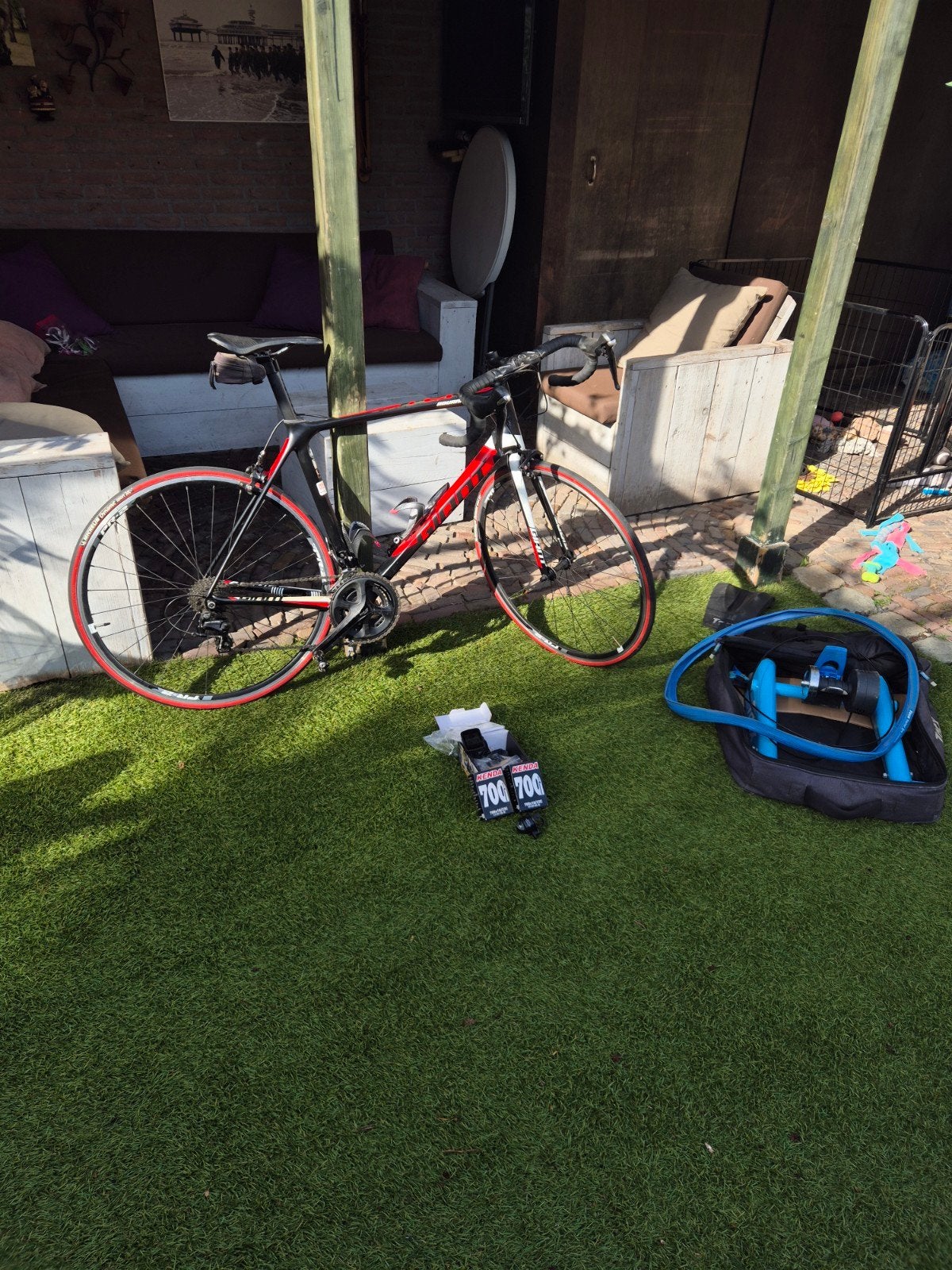 renfiets giant met extra's, Fietsen en Brommers, Ophalen, Zo goed als nieuw, Overige typen, Merk giant, tacx, garmin