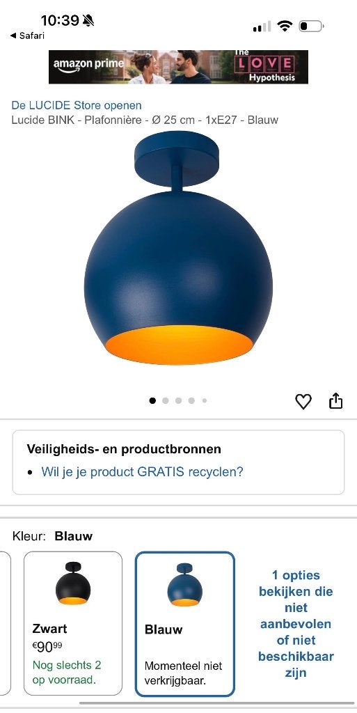 Lamp, Ophalen, Zo goed als nieuw