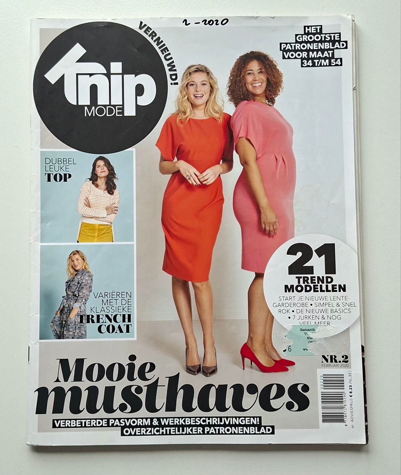 Knipmode nr. 2 februari 2020., Hobby en Vrije tijd, Ophalen of Verzenden, Zo goed als nieuw, Vrouw, Knipmode