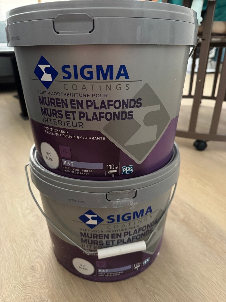 Sigma muren en plafond wit 20 liter, Ophalen, Nieuw, Wit