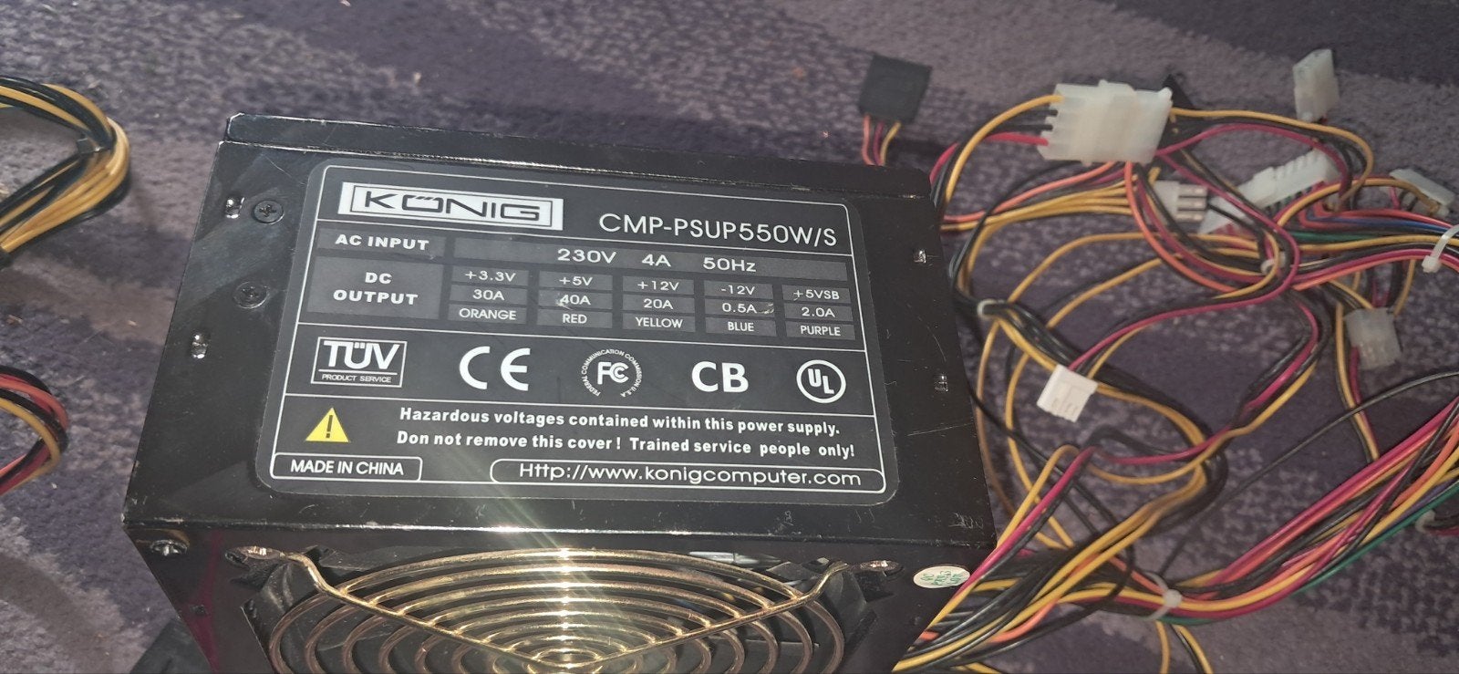 König CMP-PSUP550W/S Voeding voor PC, Ophalen of Verzenden, Gebruikt
