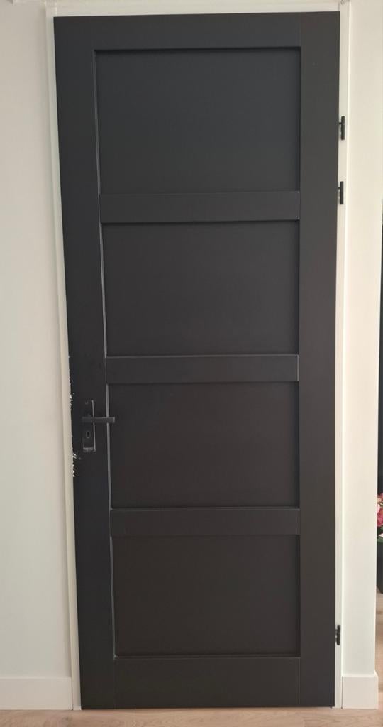 Zwarte opdekdeur (binnen) links hornbach, Ophalen of Verzenden, Binnendeur, 215 cm of meer