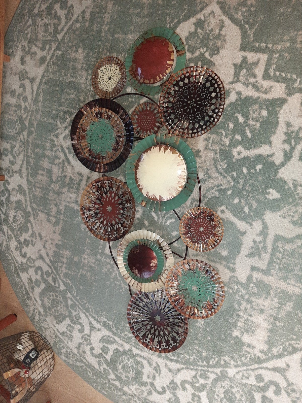Decoratieve Wandsculptuur - Metaal, Meerkleurig, Ophalen, Metaal, Wandsculptuur, Gebruikt