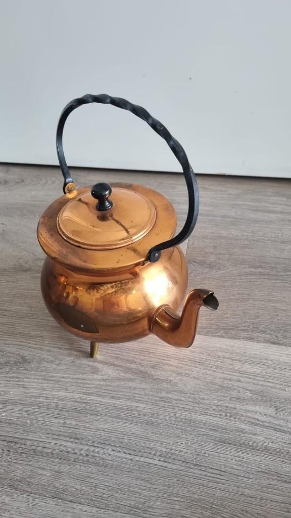 Antieke koperen theepot/waterketel, Antiek en Kunst, Ophalen of Verzenden, Koper