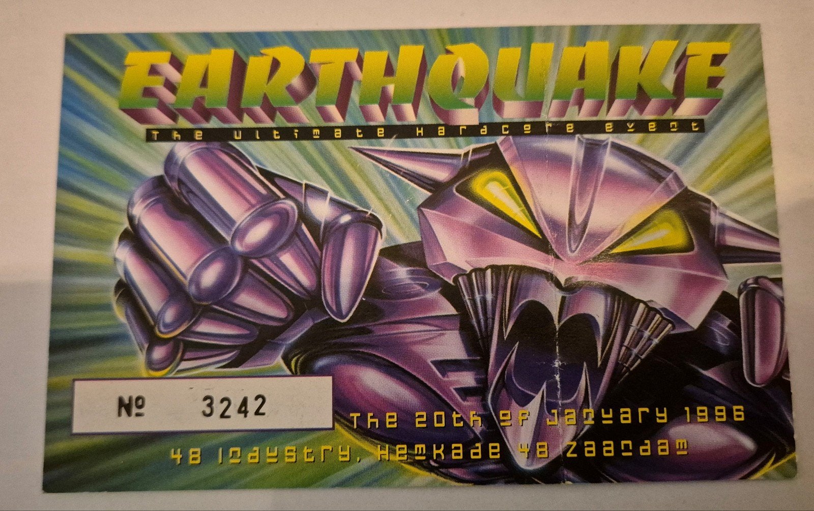 Earthquake ticket, Ophalen of Verzenden