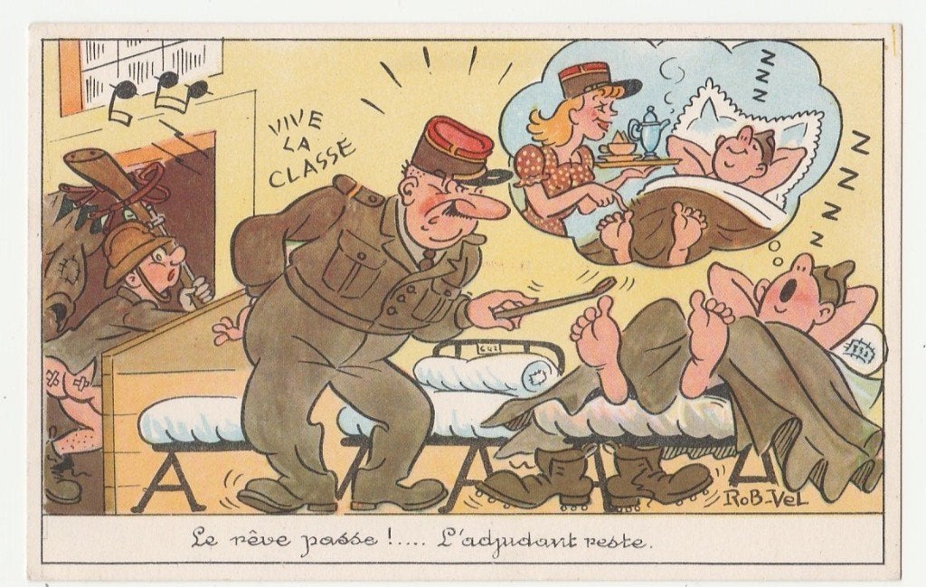 Rob Vel (Rob Velter).  Striptekenaars.  Militair., Verzenden, 1940 tot 1960, Ongelopen, Overige thema's