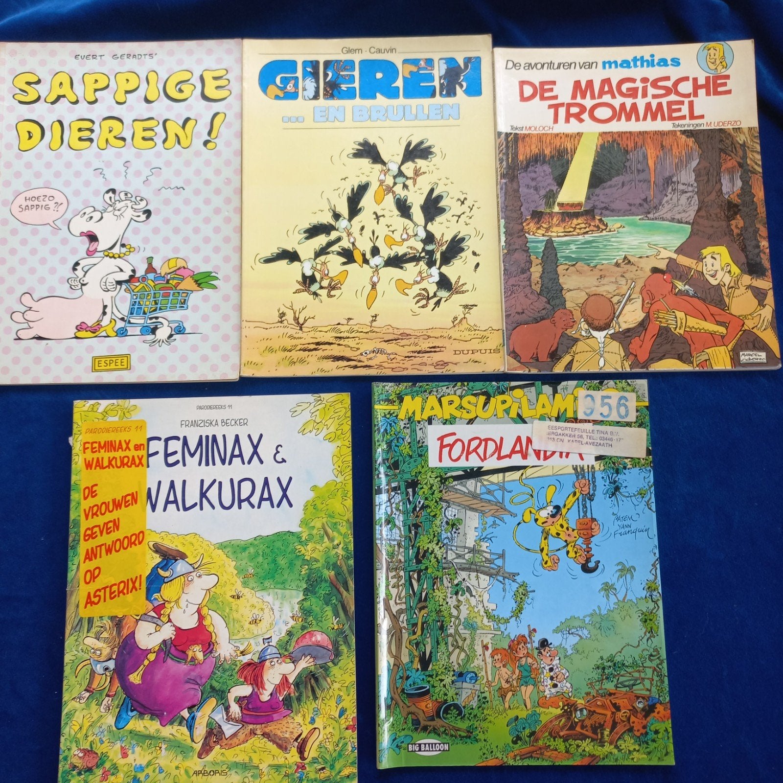 Diverse stripboeken: Marsupilami, Gieren, Sappige Dieren, Boeken, Ophalen of Verzenden