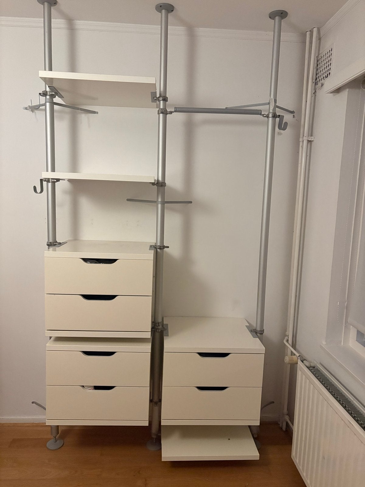 IKEA Kledingkast met losse modules en lades - Wit, Ophalen, Overige materialen, Gebruikt, 100 tot 150 cm