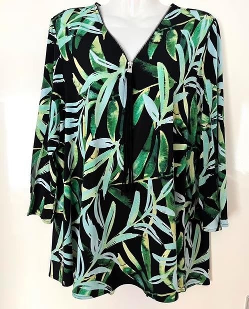 Joseph Ribkoff zwart/groene top maat 42[dmv]