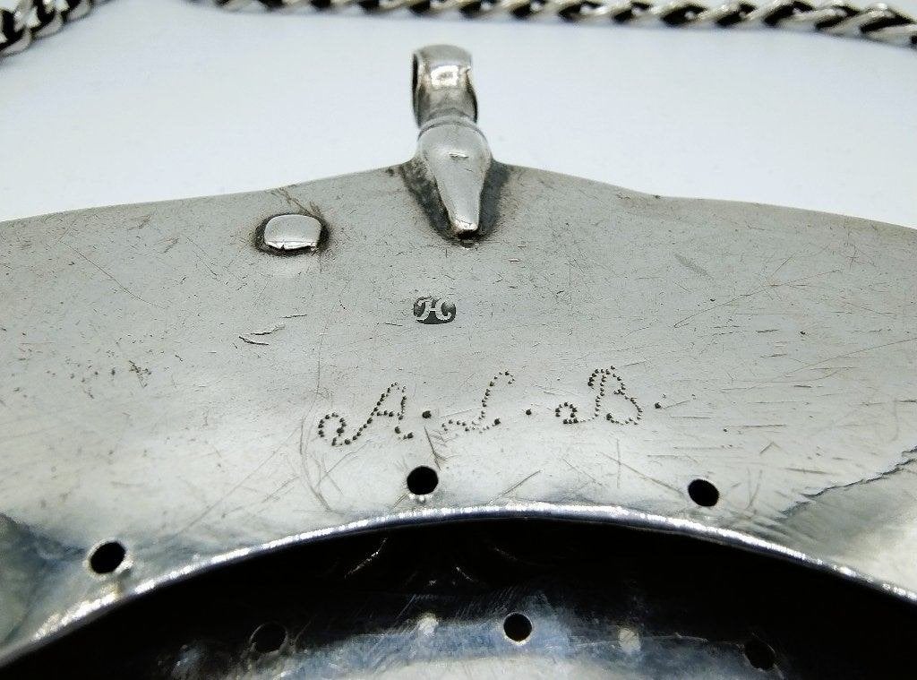 Zilveren tasbeugel met ketting, H. Hubert, Groningen, 1790, Antiek en Kunst, Verzenden, Zilver