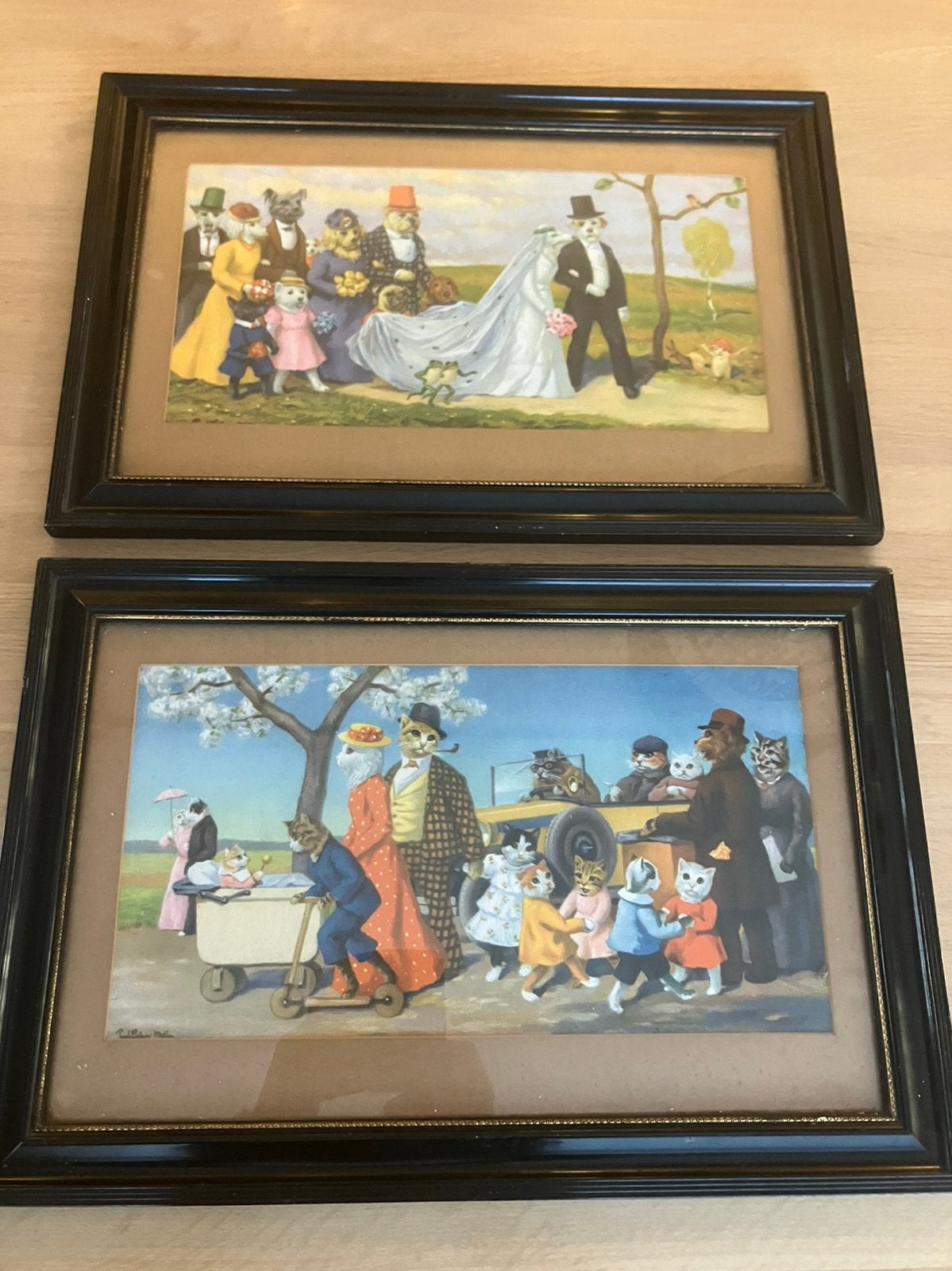 Twee schilderijen van Paul Lothar Muller 1869-1956, Antiek en Kunst, Kunst | Schilderijen | Klassiek, Ingelijst, Dieren, Ophalen of Verzenden