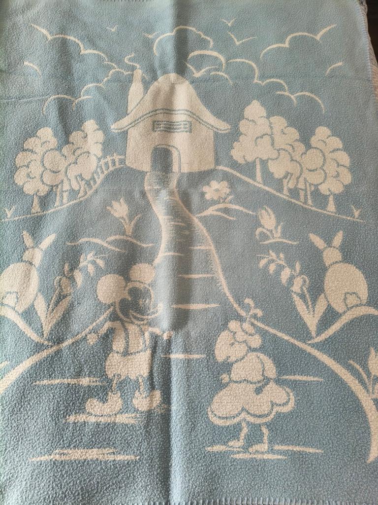 Wollen- en katoenen dekentje vintage, Kinderen en Baby's, Ophalen of Verzenden, Deken
