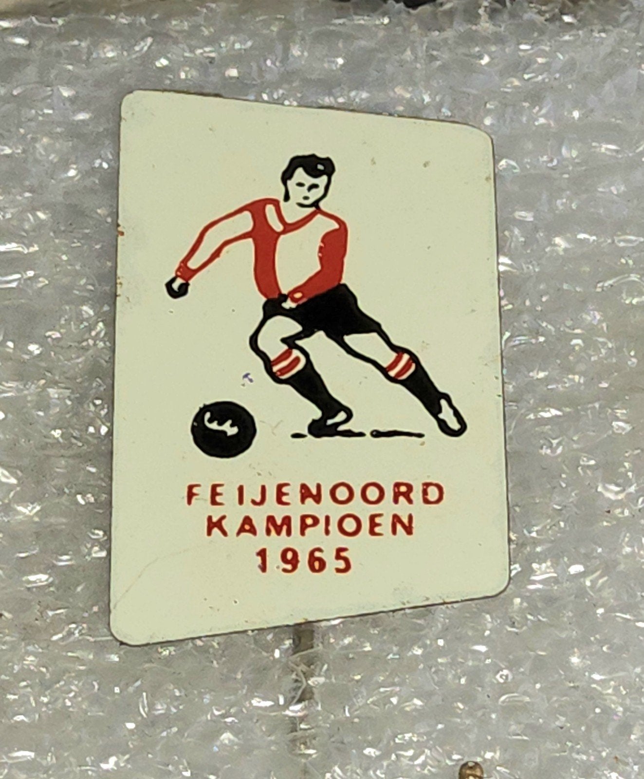 Vintage Feyenoord Kampioen 1965 Speldje Voetbal, Ophalen of Verzenden, Gebruikt, Sport, Speldje of Pin