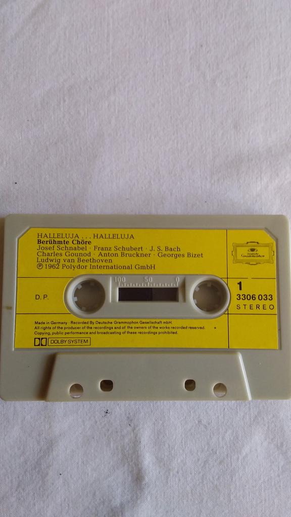 Halleluja Beruhmte Chore 1962 cassette deutsche grammophon, Ophalen of Verzenden, Gebruikt, Klassiek