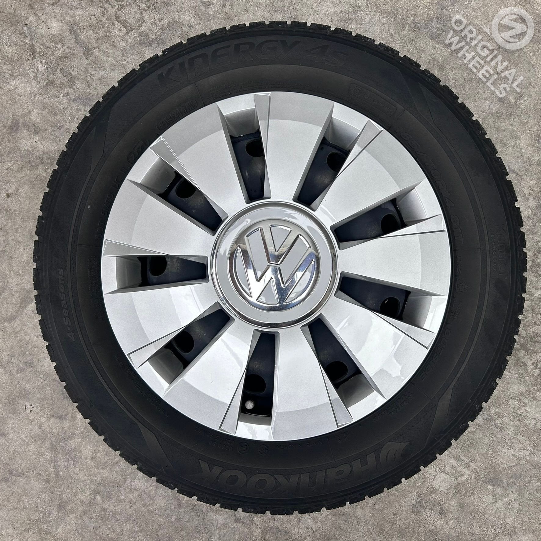 14 inch stalen velgen + all season banden Volkswagen Up, Auto-onderdelen, Banden en Velgen, 14 inch, Gebruikt, -, -