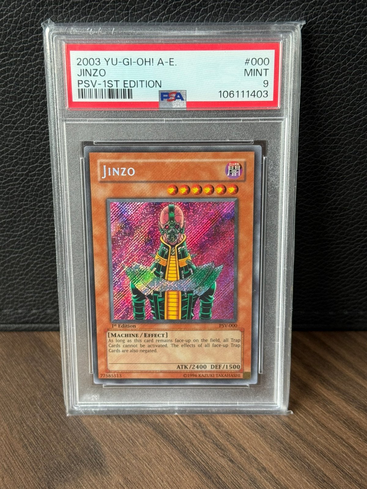 Jinzo holo psv set PSA 9 yu gi oh graded kaart, Ophalen, Zo goed als nieuw