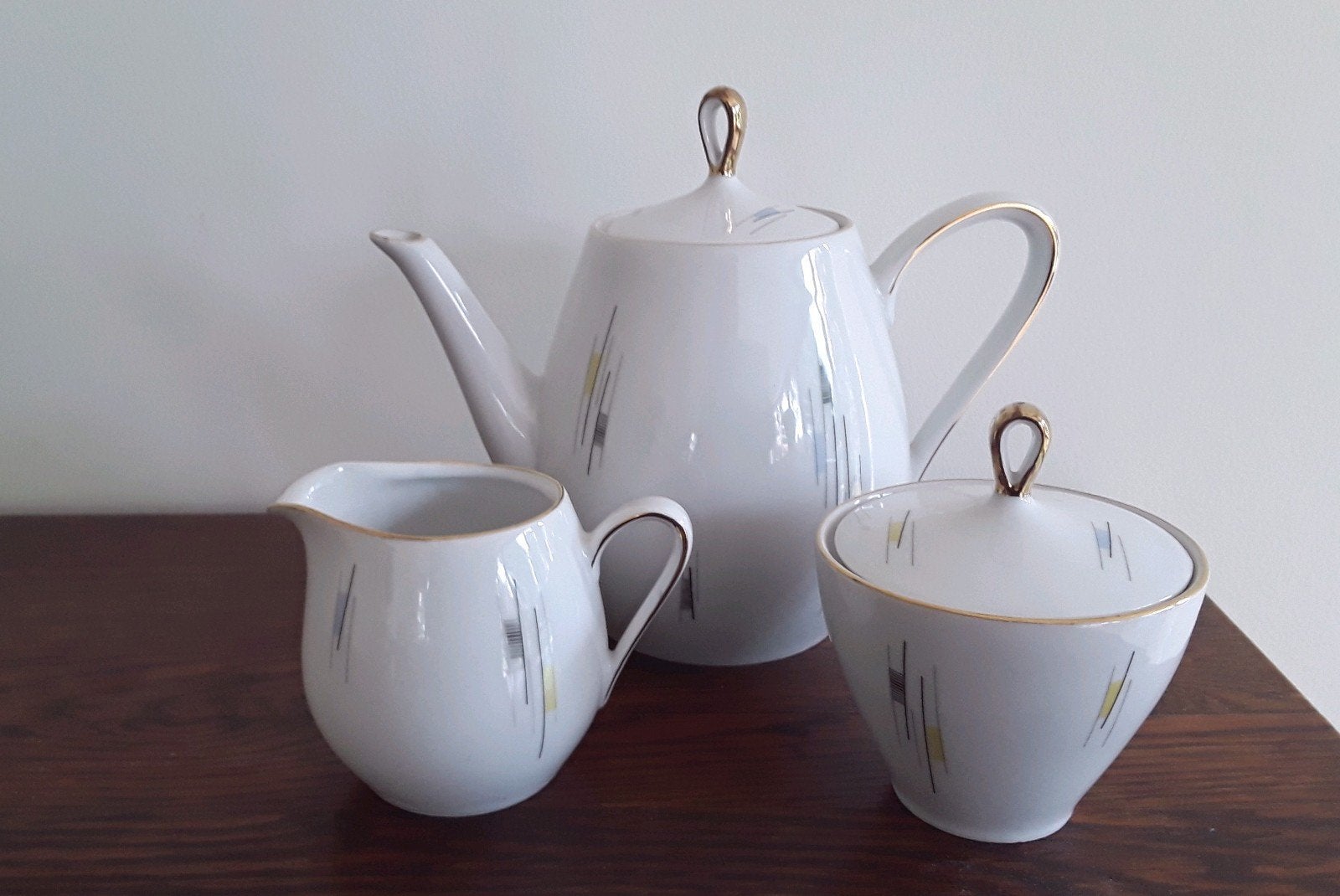 Vintage theepot, suikerpot, melkkannetje, Bavaria, Overige typen, Ophalen of Verzenden, Zo goed als nieuw, Overige stijlen