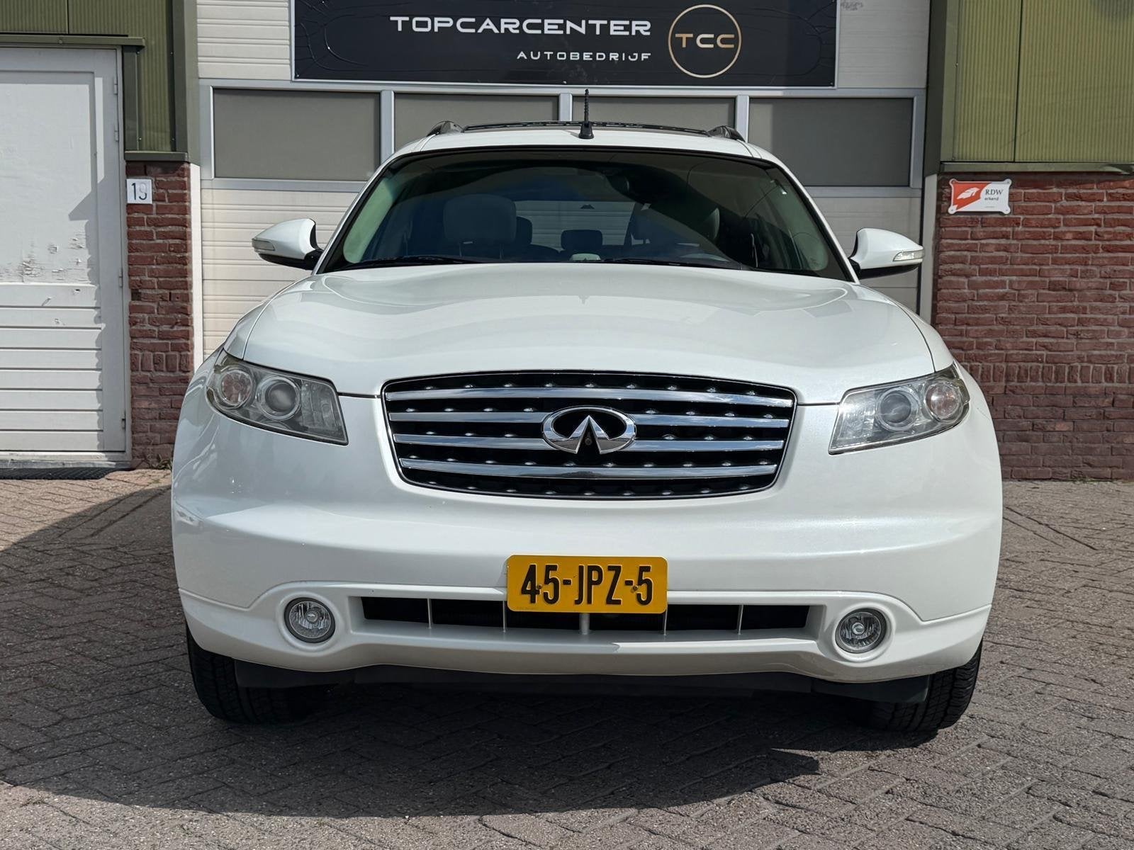 Infiniti FX 35 AWD/SCHUIFD/PARKS/LEER/STOELV/CRUISE/APK, Automaat, Gebruikt, Stoelverwarming, Wit