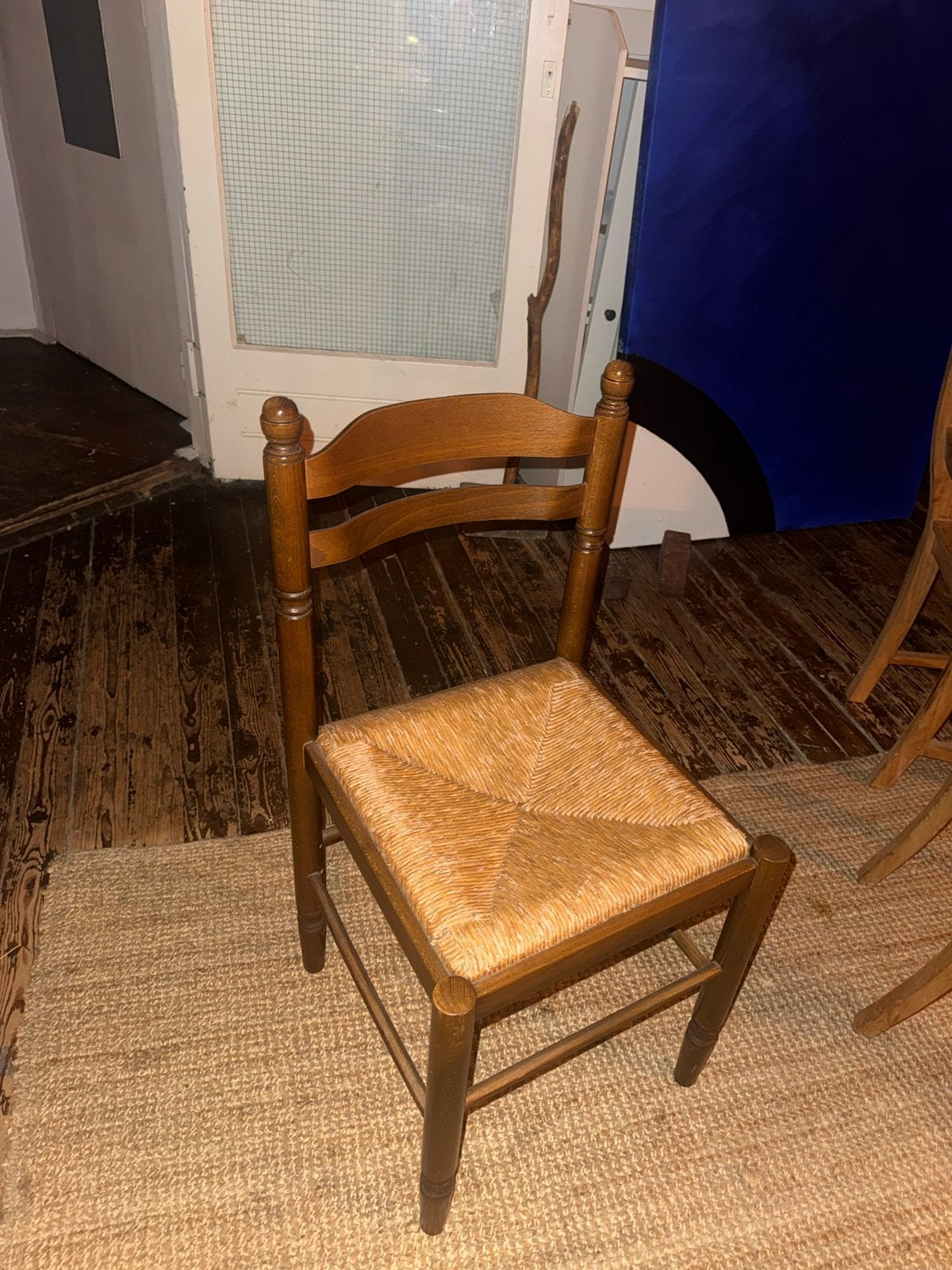 Set van 6 houten stoelen met rieten zitting, Antiek en Kunst, Ophalen