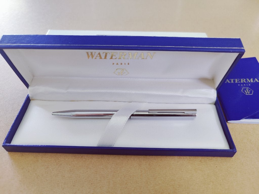 Waterman balpen staal inclusief waterman doos, Gebruikt, Met doosje, Ophalen of Verzenden, Vulpen