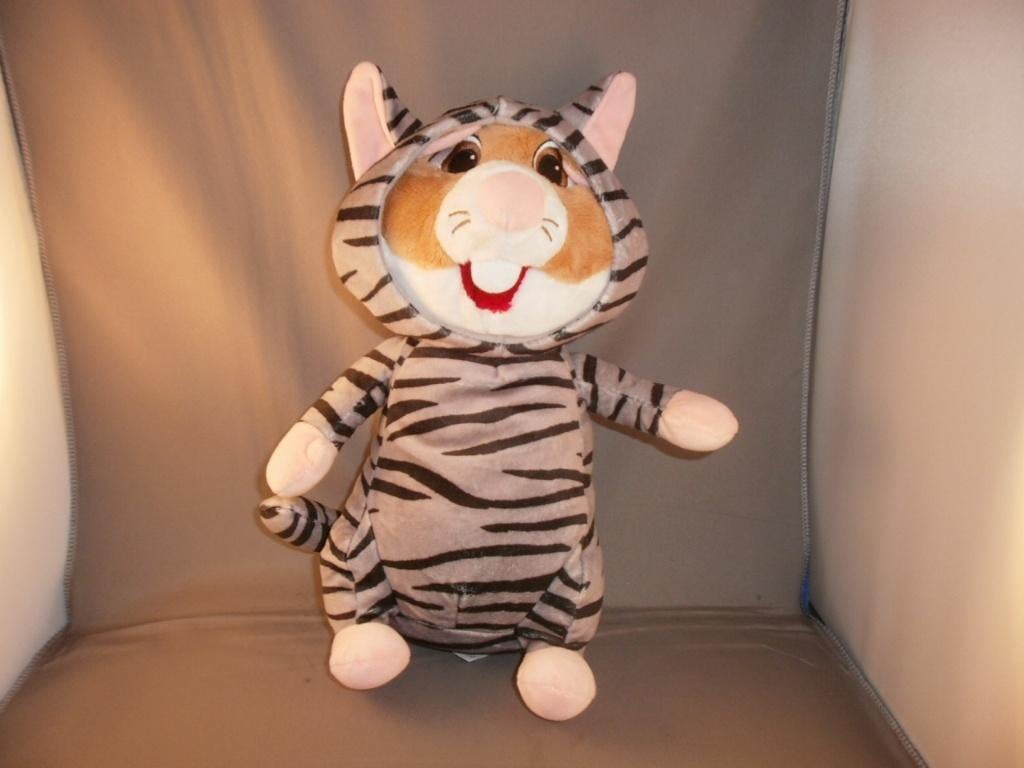 ah hamster in katten pak grijs zwart gestreept 29 cm velours, Disney, Albert Heijn, Overige typen, Nieuw