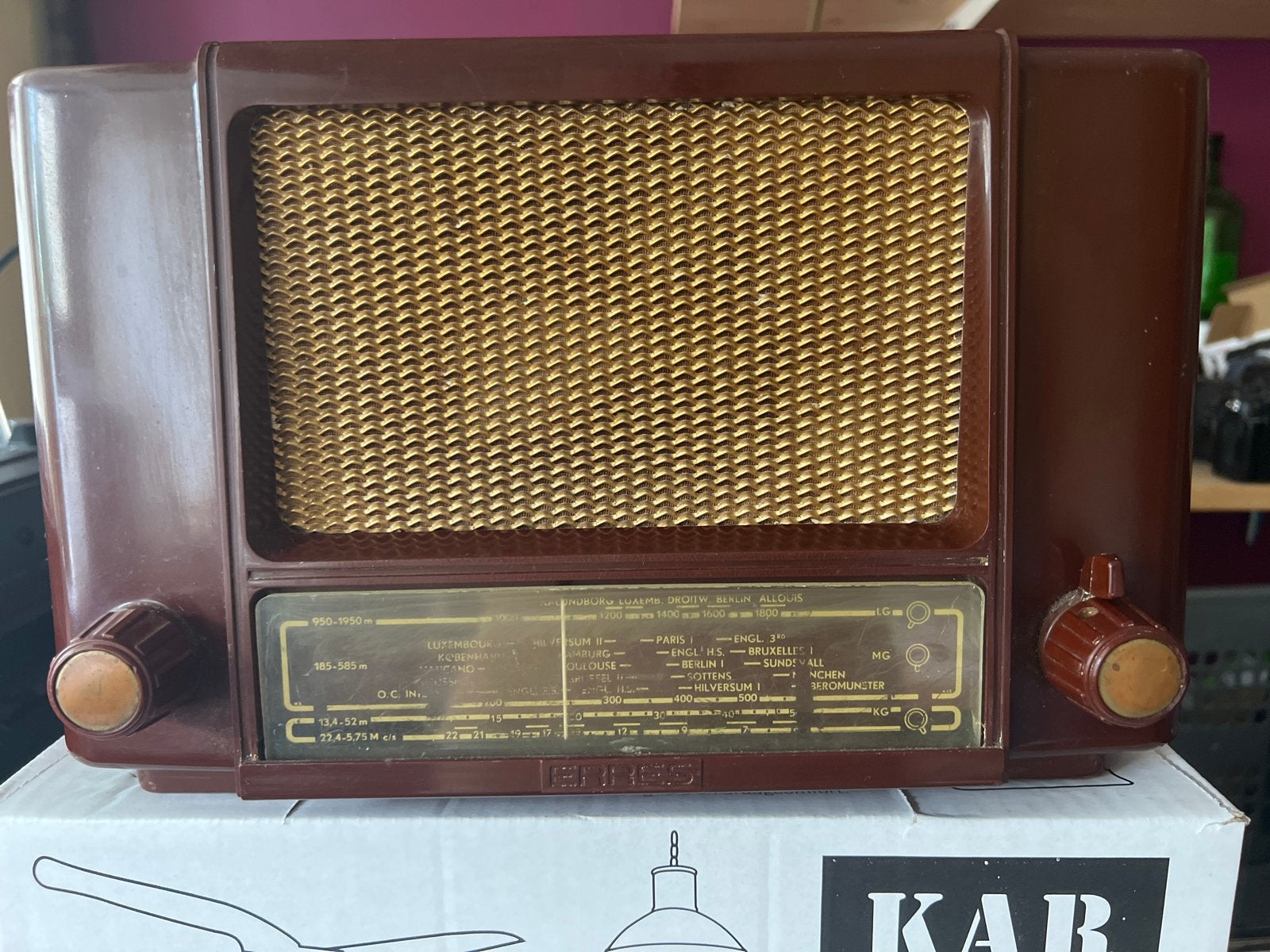 Vintage Erres bakaliet Radio ,werkend!, Ophalen of Verzenden, Gebruikt, Radio
