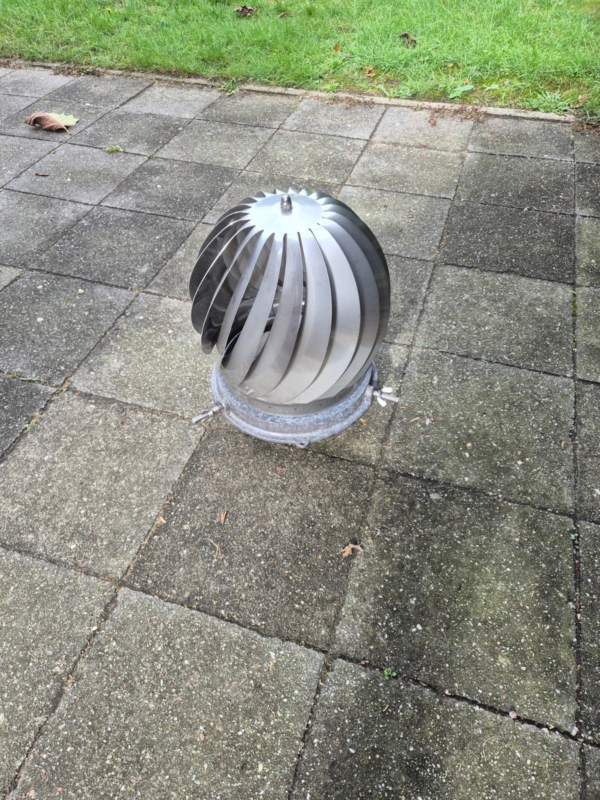 RVS rotokap voor ventilatie/afzuiging op schoorsteen., Afvoer, Ophalen of Verzenden, Zo goed als nieuw, Rvs