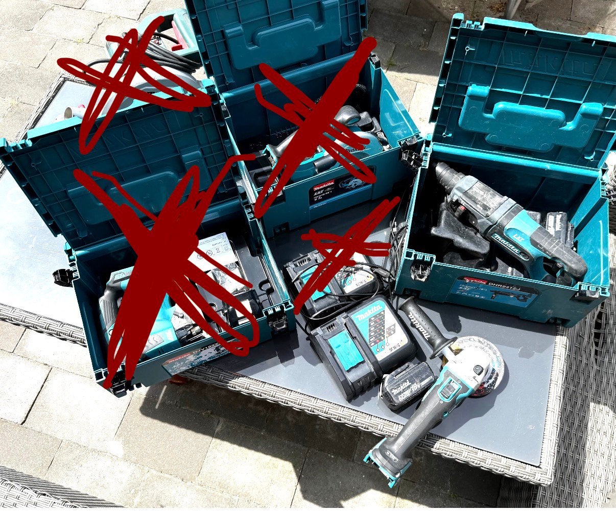 Makita combihamer Makita Haakseslijper, Ophalen, Overige typen, Klopboormechanisme, Gebruikt