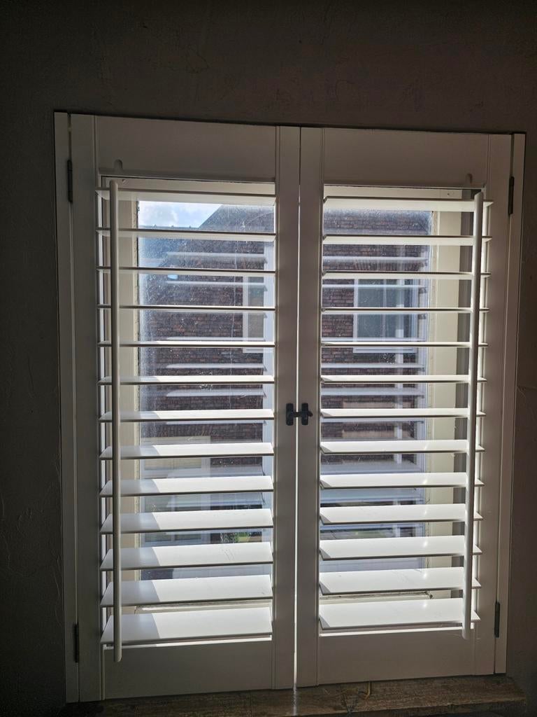 Raamdecoratie shutters, shutter panelen, Huis en Inrichting, Stoffering | Gordijnen en Lamellen, Gebruikt, Wit, 100 tot 150 cm