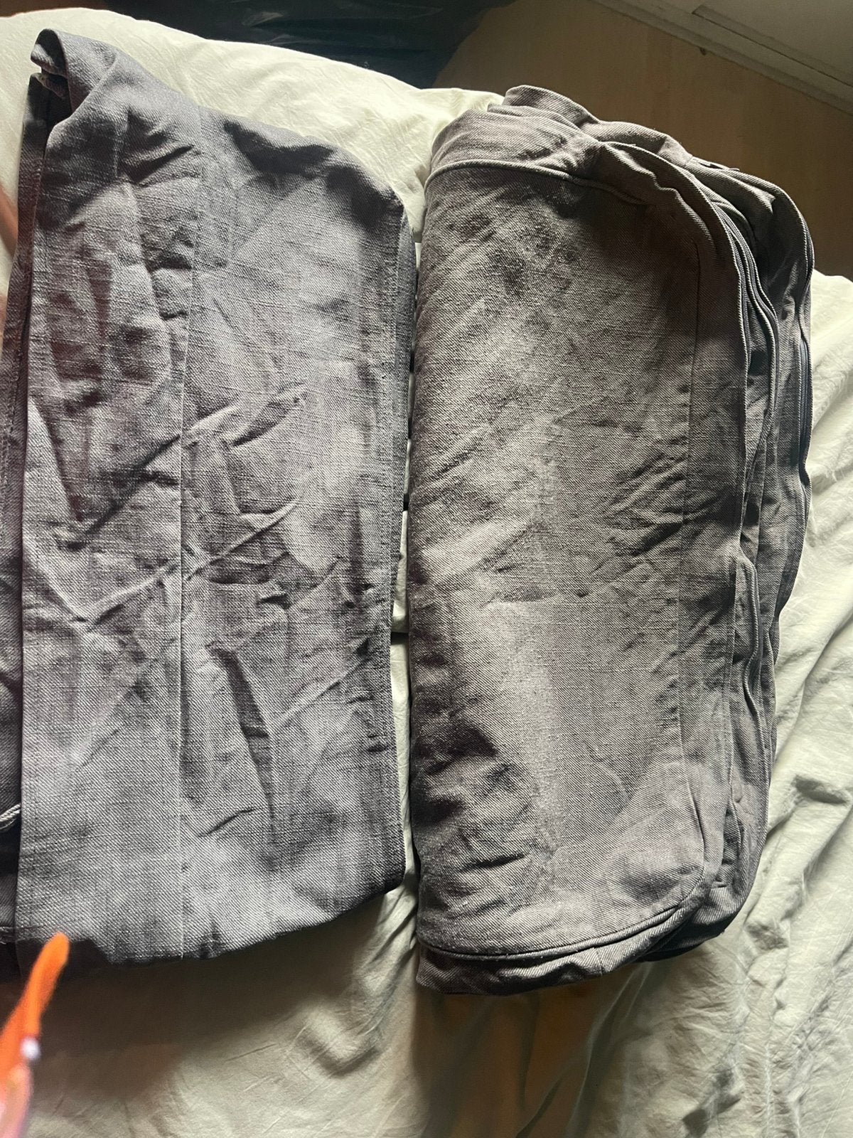 IKEA Ektorp zitkussenhoezen grijs & hocker rand, Gebruikt, Driepersoons, 75 tot 100 cm, Ophalen of Verzenden