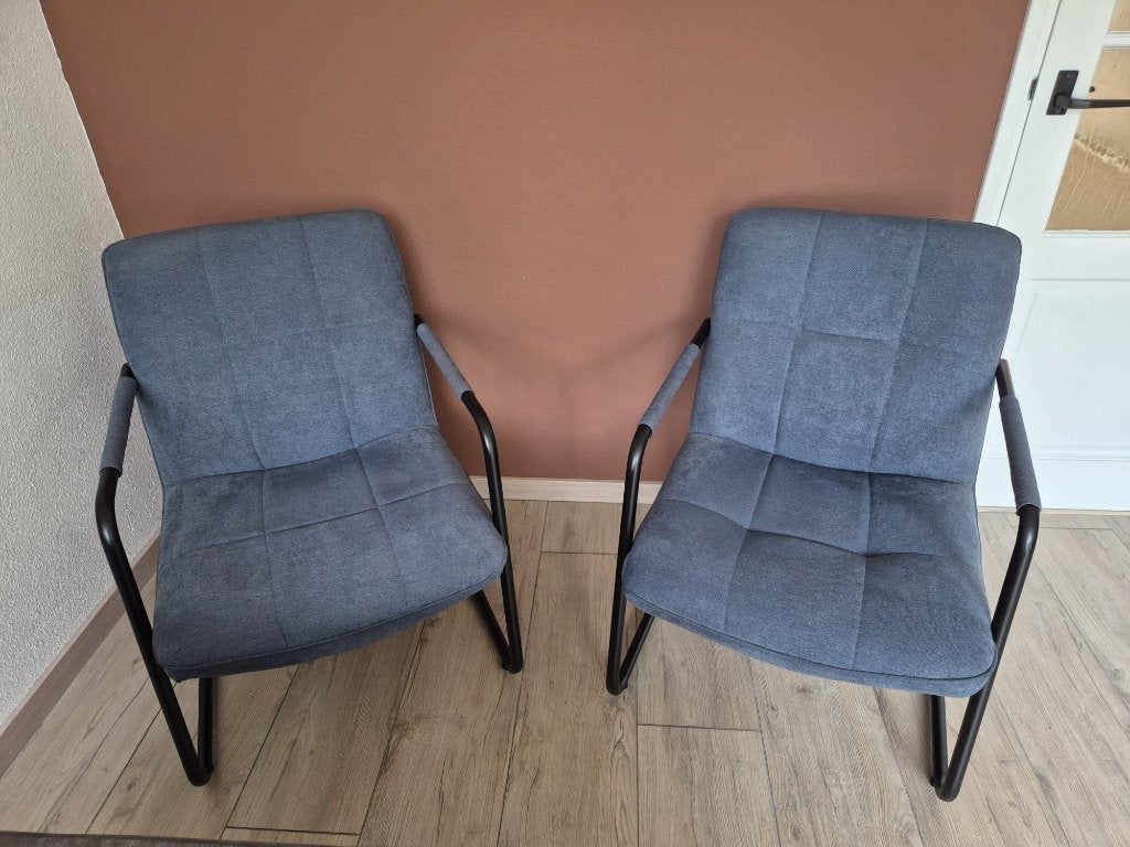 Blauwe Furnilux Fateuils - 2 stoelen, Huis en Inrichting, Stoelen, Ophalen, Twee, Blauw, Overige materialen