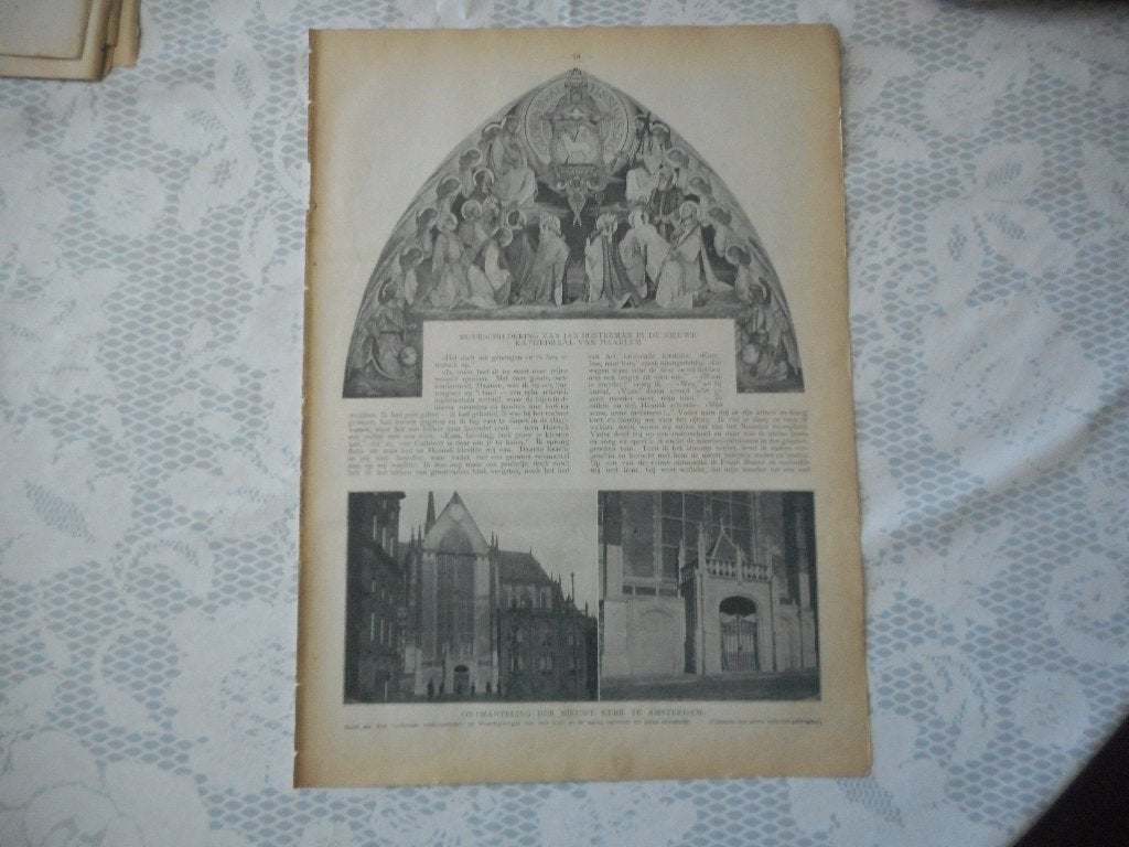 Haarlem. Kathedraal. J. Oosterman. Muurschildering. 1908.., Verzamelen, Ophalen of Verzenden, Voor 1920, Nederland, Knipsel(s)
