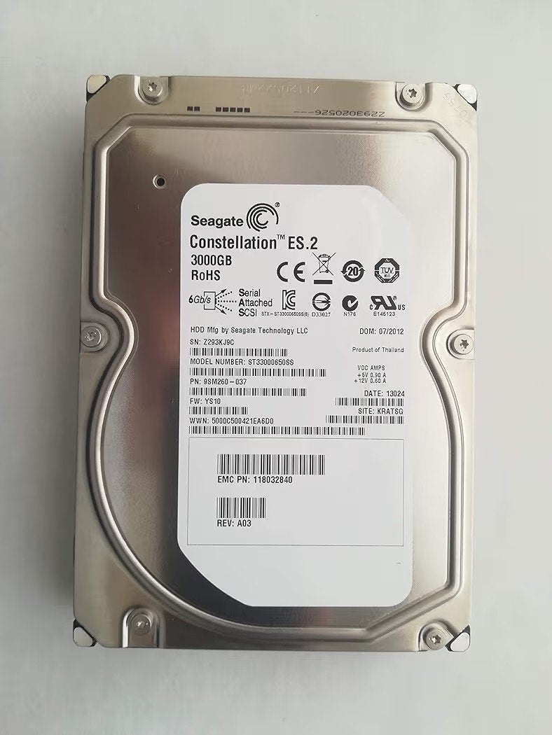 2x3TB HDD 6Gb/s Seagate Constellation ES.2 SAS HDD (6TB), Intern, Gebruikt, SAS, Verzenden