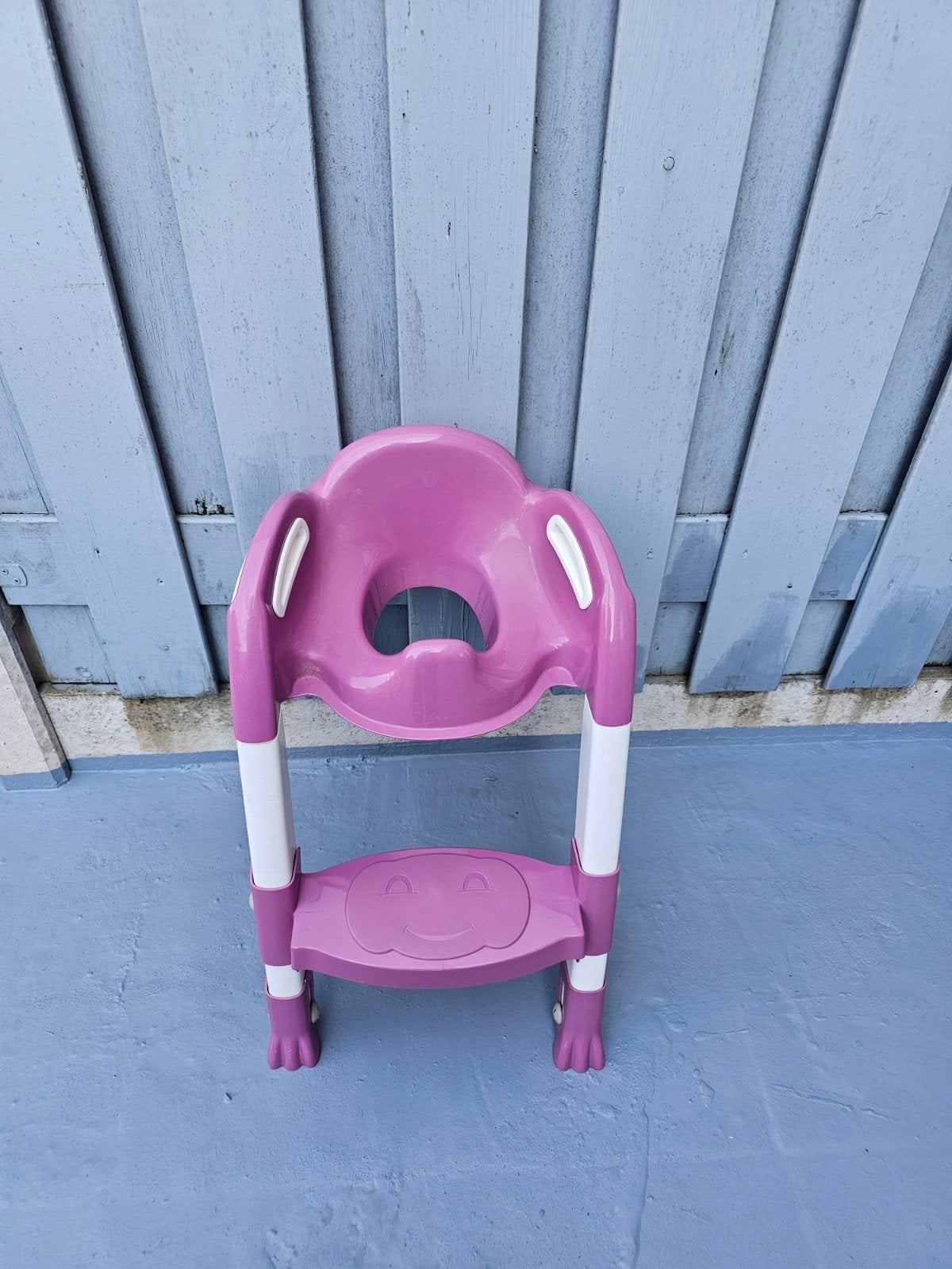 Roze kinder toiletverkleiner met opstapje, Ophalen, Gebruikt