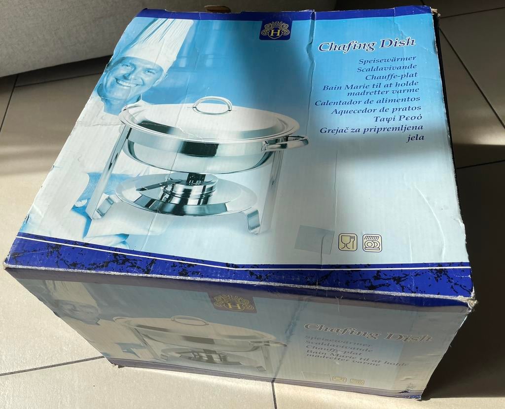 Chafing dish voedsel pan 4 liter, Ophalen, Zo goed als nieuw, 25 tot 50 cm, Minder dan 100 cm