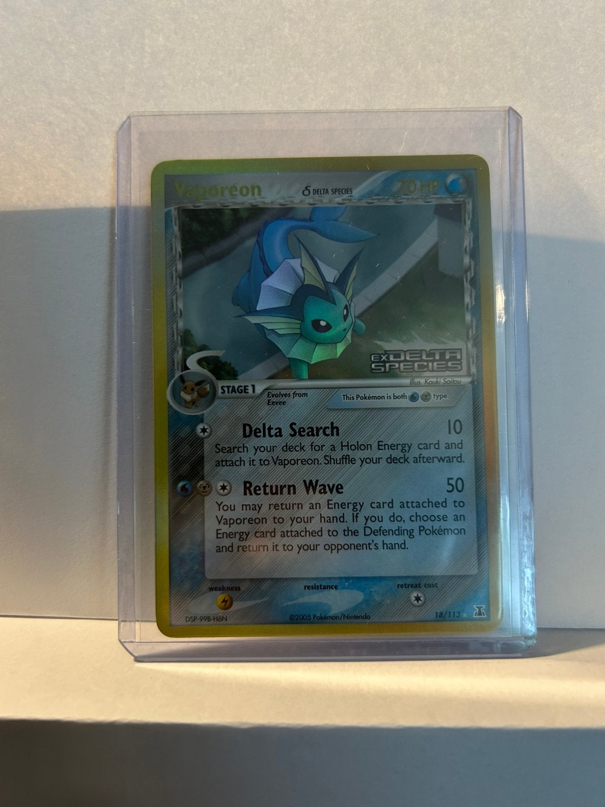 Vaporeon EX delta species reverse holofoil 18/113 near mint, Ophalen of Verzenden, Zo goed als nieuw