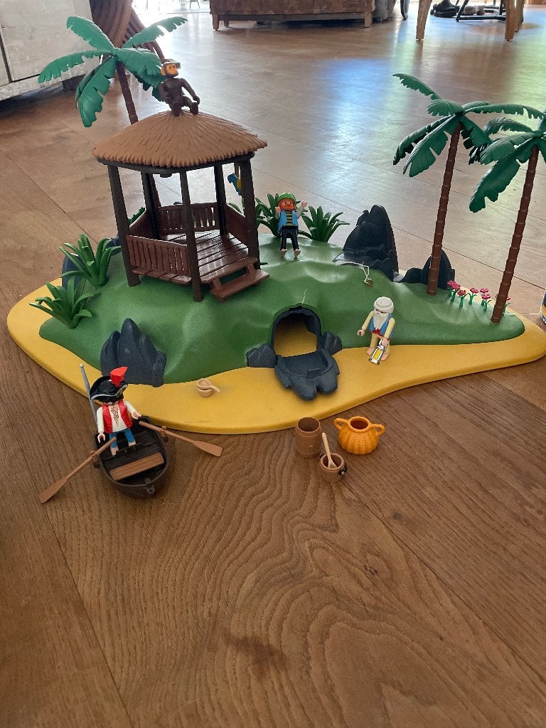 Playmobil piratenschip 3750 en schateiland 3799, Ophalen, Pirates, Gebruikt, Complete set