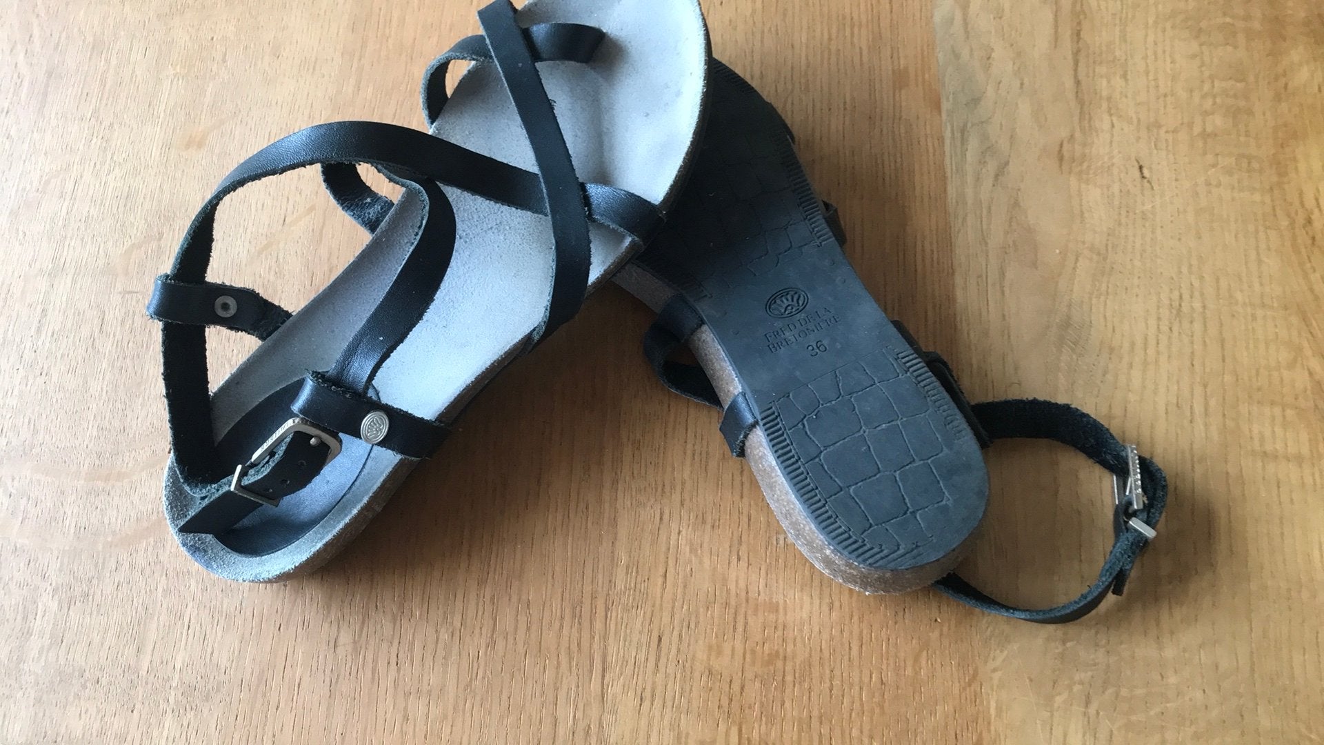 Fred de la Bretoniere sandaal zwart 36, Ophalen of Verzenden, Zo goed als nieuw, Zwart, Sandalen of Muiltjes