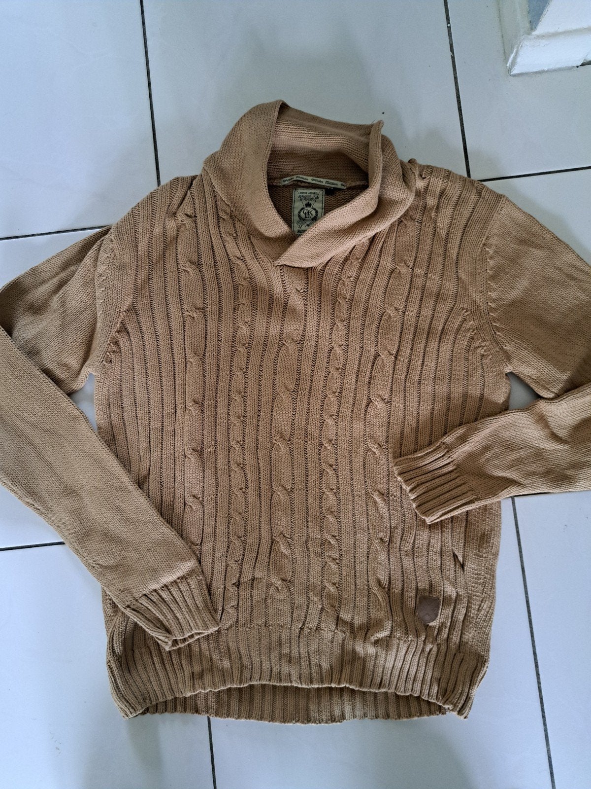 Stijlvolle Gebreide Trui xxl, Onbekend, Beige, Overige maten, Ophalen of Verzenden