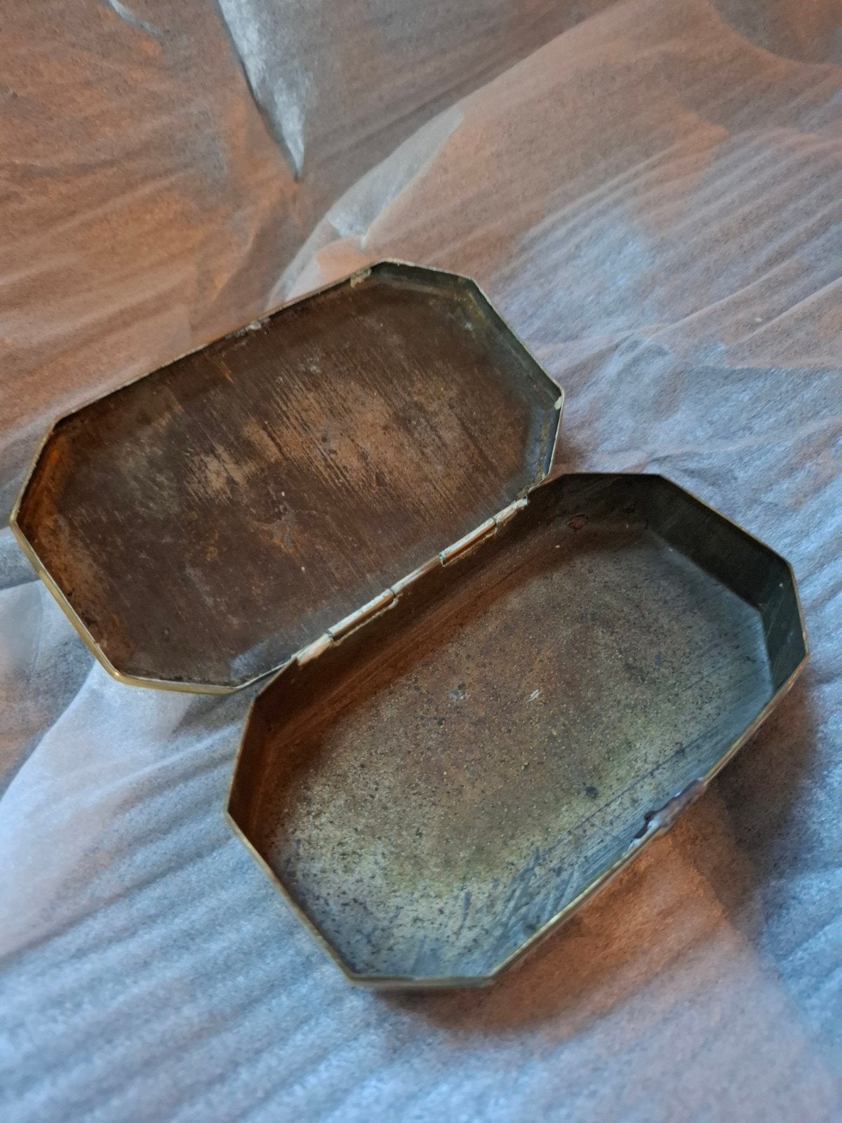 Koperen tabaksdoos, Antiek en Kunst, Ophalen of Verzenden, Koper