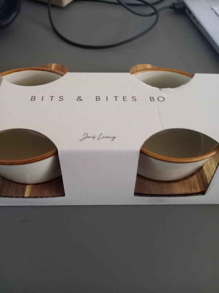 Jens Living Bits & Bites schaaltjes met houten onderzetters, Ophalen, Hout, Schaalonderzetter, Meerkleurig